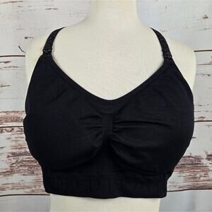 Kindred Bravely Simply Sublime Lace Racerback Nursing Bra Black Size XXL